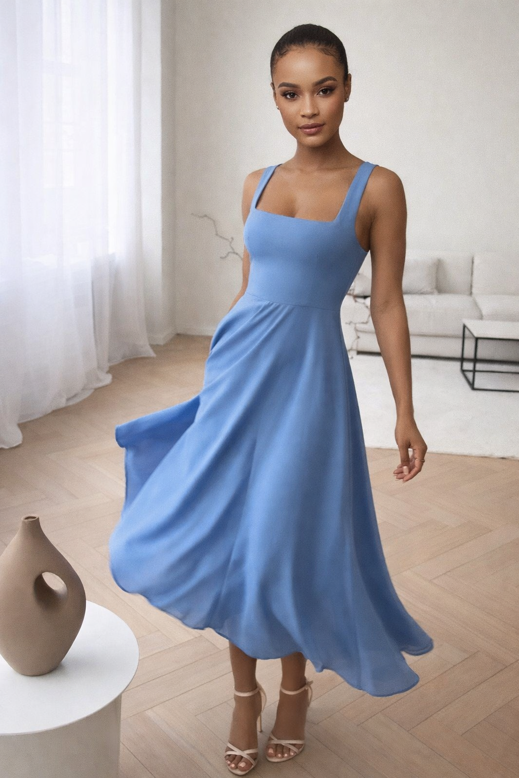 Eva | Women's Elegant Sleeveless Solid Color Dresses